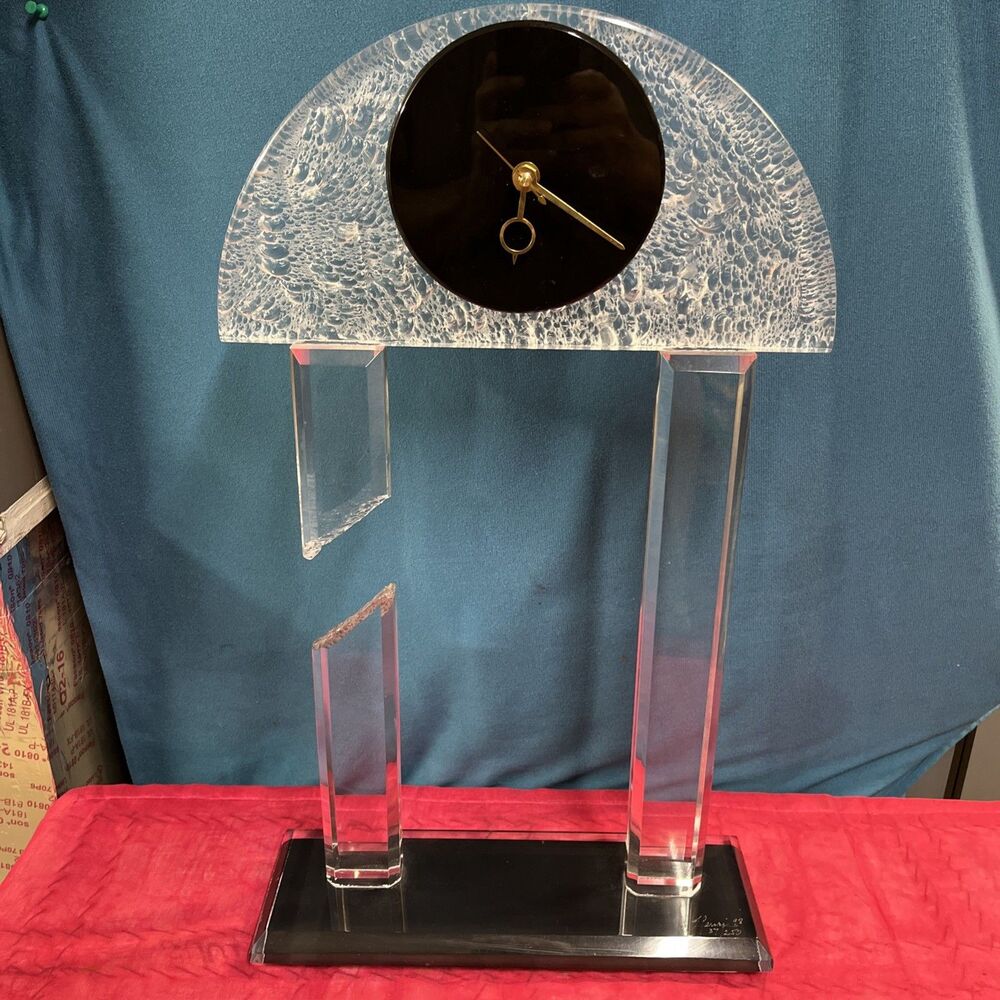 Unique Lucite/ Acrylic Quartz Mantel Clock By Henri Made In 1998 37 Of 250